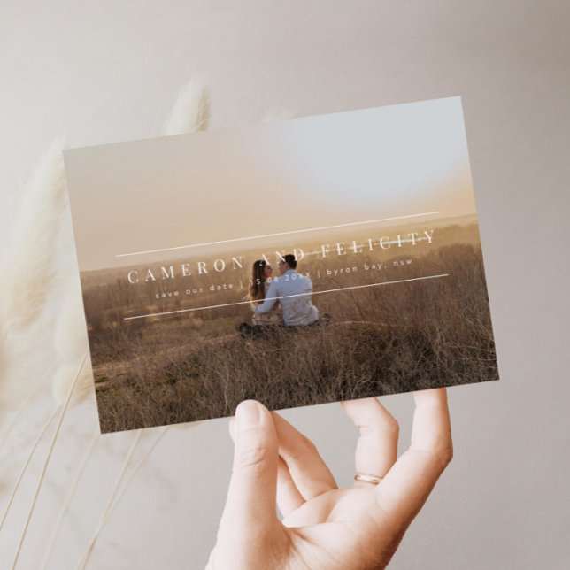 Minimalist modern arch photo Save the Date Invitation (Creator Uploaded)