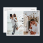 Minimalist modern arch photo Save the Date Postcar Postcard<br><div class="desc">Invite guests to your wedding with this simple and modern customizable save the date invitation post card. Photo on the card can be changed to your own. This save the date invitation is perfect for any season.</div>