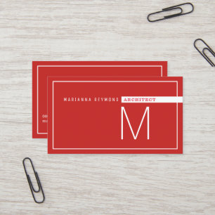 Minimalist Modern, architect red Business Card