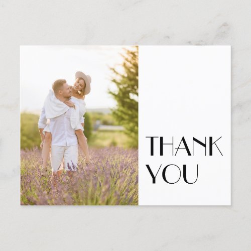 Minimalist Modern Art Deco Frame Photo Thank You Postcard