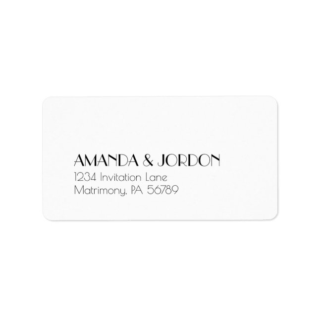 Minimalist Modern Art Deco RSVP Address Label (Front)