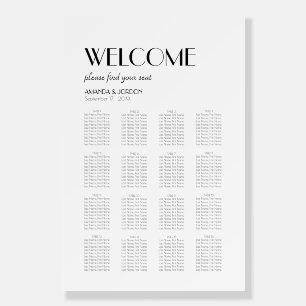 Minimalist Modern Art Deco Seat Chart Welcome Sign