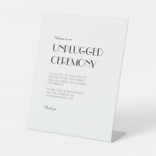 Minimalist Modern Art Deco Unplugged Ceremony Pedestal Sign