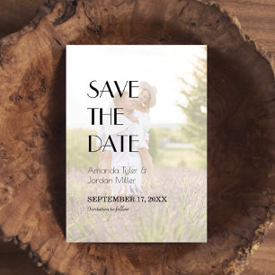 Minimalist Modern Art Deco Wedding Front Photo Save The Date
