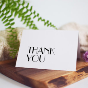 Minimalist Modern Art Deco Wedding Letterpress Thank You Card