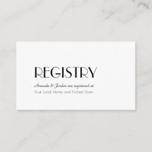Minimalist Modern Art Deco Wedding Registry Enclosure Card