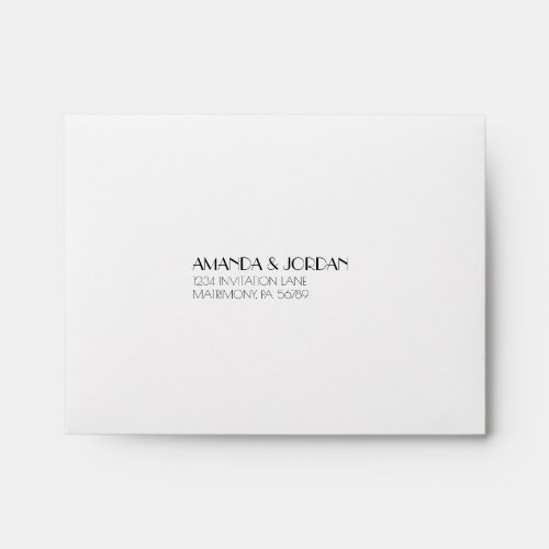 Minimalist Modern Art Deco Wedding RSVP Envelope