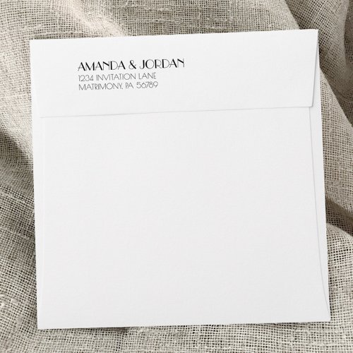 Minimalist Modern Art Deco Wedding Square Envelope