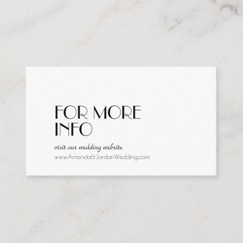 Minimalist Modern Art Deco Wedding Website Enclosure Card