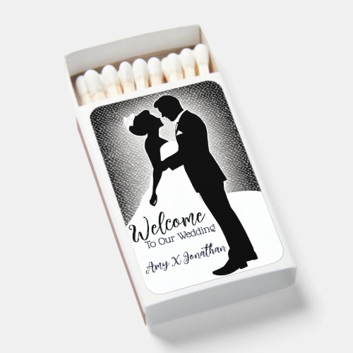 Minimalist Modern Art Wedding Engagement Welcome Matchboxes