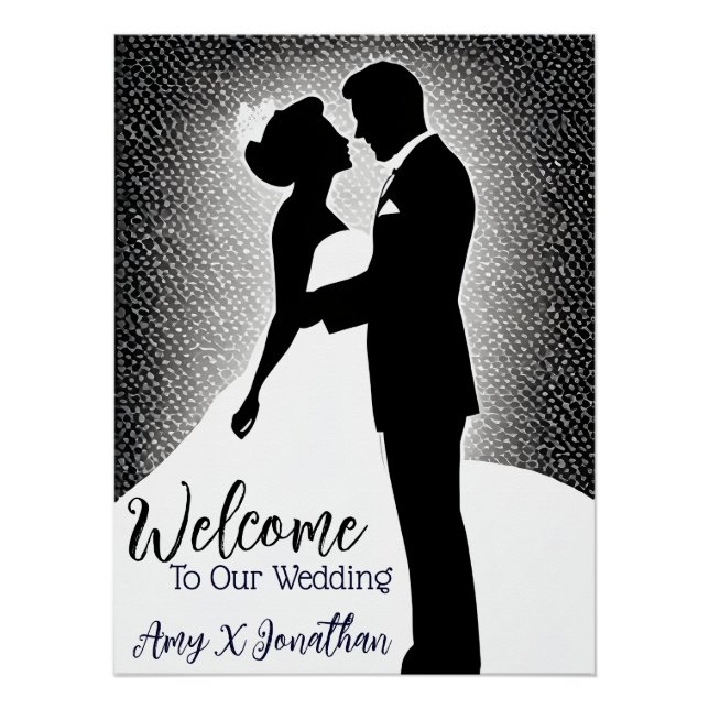 Minimalist Modern Art Wedding Engagement Welcome Poster (Front)