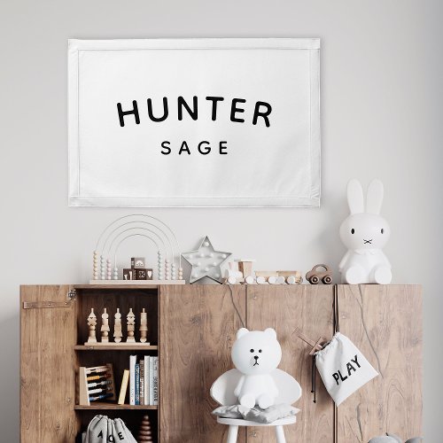 Minimalist Modern Baby Nursery Custom Name Banner Pennant