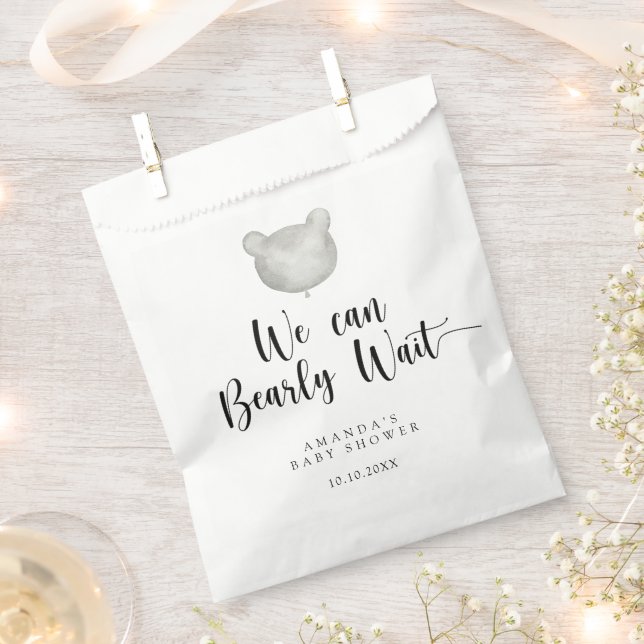 Minimalist modern Baby Shower Favor Bag (Clipped)
