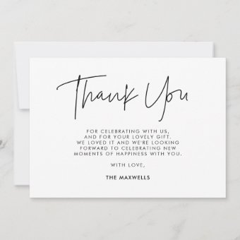 Minimalist modern Baby shower Thank You Card | Zazzle