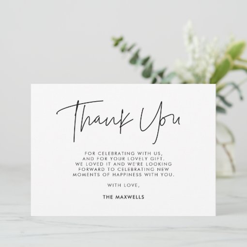 Minimalist modern Baby shower Thank You Card | Zazzle