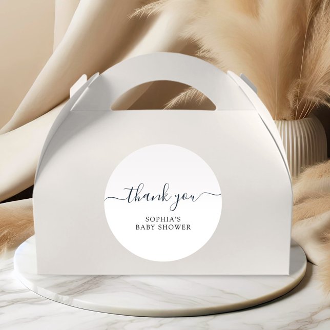 Minimalist Modern Baby Shower Thank You Classic Round Sticker (Creator Uploaded)