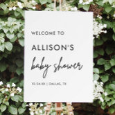 Modern Minimalist Baby Shower Welcome Sign