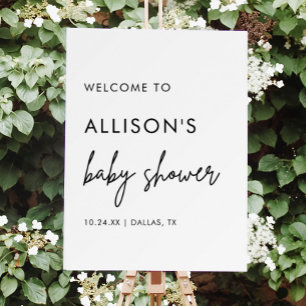 Minimalist Modern Baby Shower Welcome Sign
