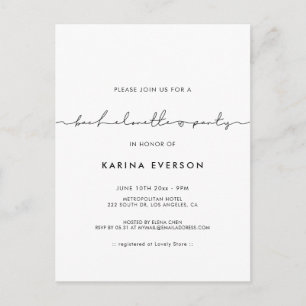 Minimalist modern Bachelorette Party Invitation Postcard