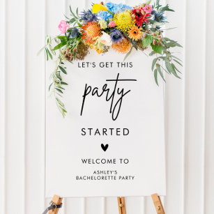 Minimalist Modern Bachelorette Party Welcome Sign
