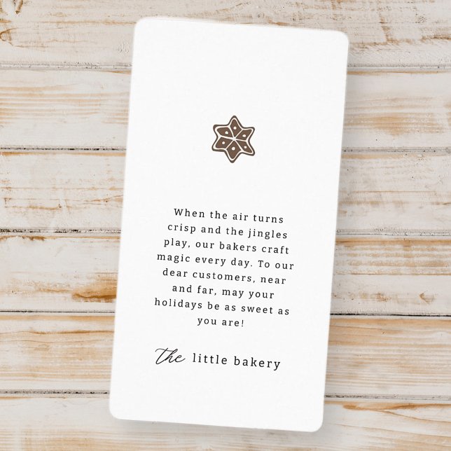 Minimalist Modern Bakery Holiday Thank You Label (Creator Uploaded)
