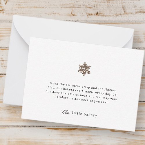 Minimalist Modern Bakery Holiday Thank You Note Card