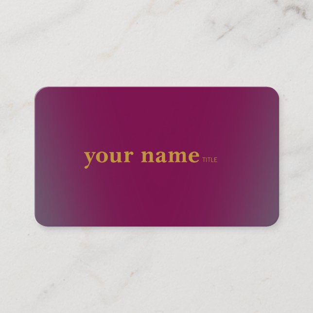 Minimalist Modern Baskerville Wine Business Card (Front)