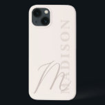 Minimalist Modern Beige Initial Monogram iPhone 13 Case<br><div class="desc">Beige Minimalist Modern Initial Monogram Phone Case. Create your own personalized iPhone Case with custom initial name.</div>