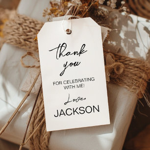 Minimalist Modern Birthday Party Thank You Gift Tags