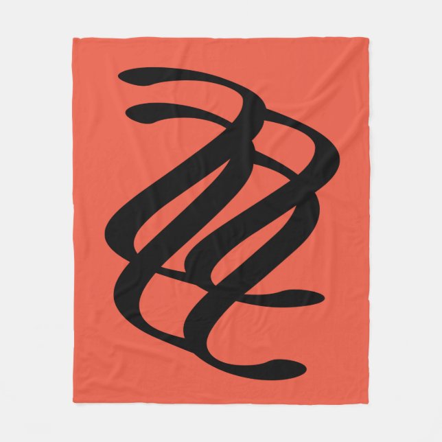 Minimalist Modern Black Abstract  Fleece Blanket (Front)