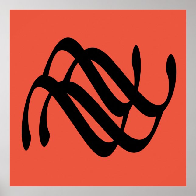 Minimalist Modern Black Abstract Poster (Front)