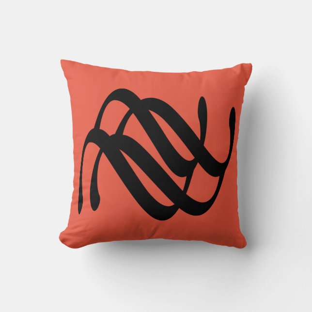 Minimalist Modern Black Abstract  Throw Pillow (Front)