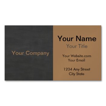 Minimalist Modern Black And Tan Business Card Magnet by Iggys_World at Zazzle