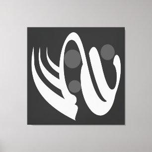 Minimalist Modern Black and White Abstract art Canvas Print