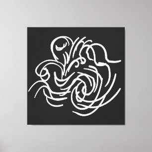 Minimalist Modern Black and White Abstract art Canvas Print