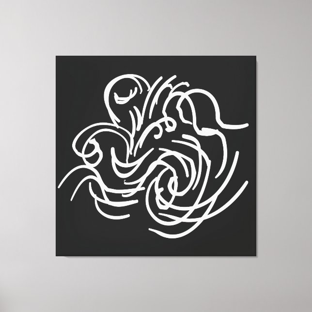 Minimalist Modern Black and White Abstract art Canvas Print (Front)