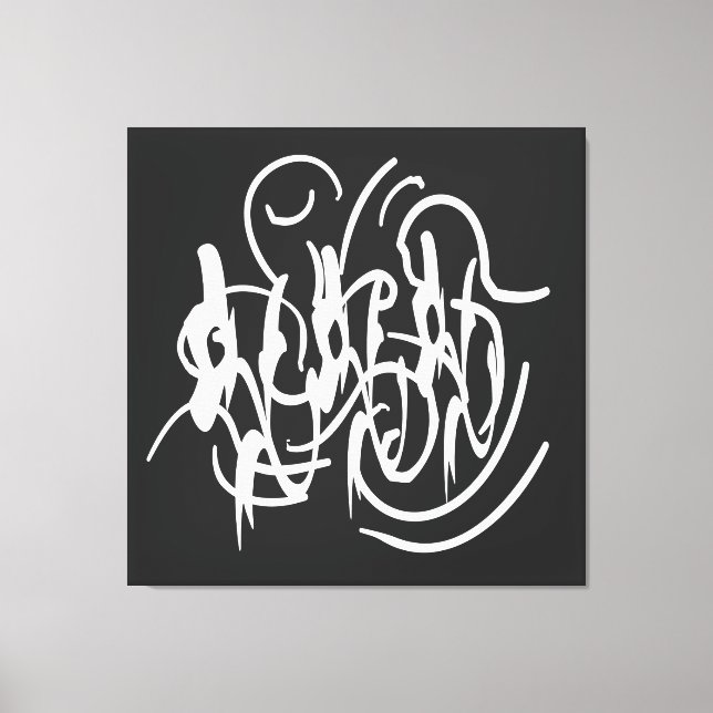 Minimalist Modern Black and White Abstract art Canvas Print (Front)
