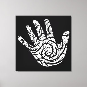 Minimalist Modern Black and White Abstract art Canvas Print
