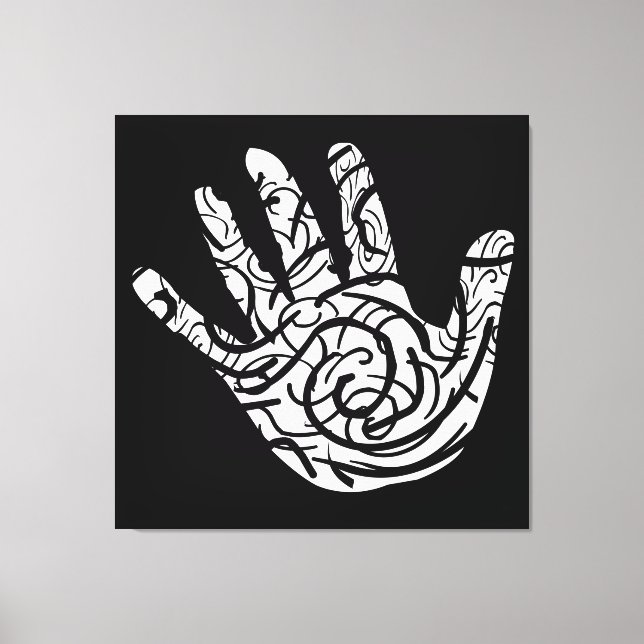 Minimalist Modern Black and White Abstract art Canvas Print (Front)