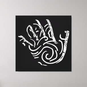 Minimalist Modern Black and White Abstract art Canvas Print