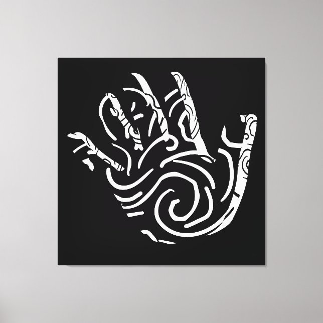 Minimalist Modern Black and White Abstract art Canvas Print (Front)