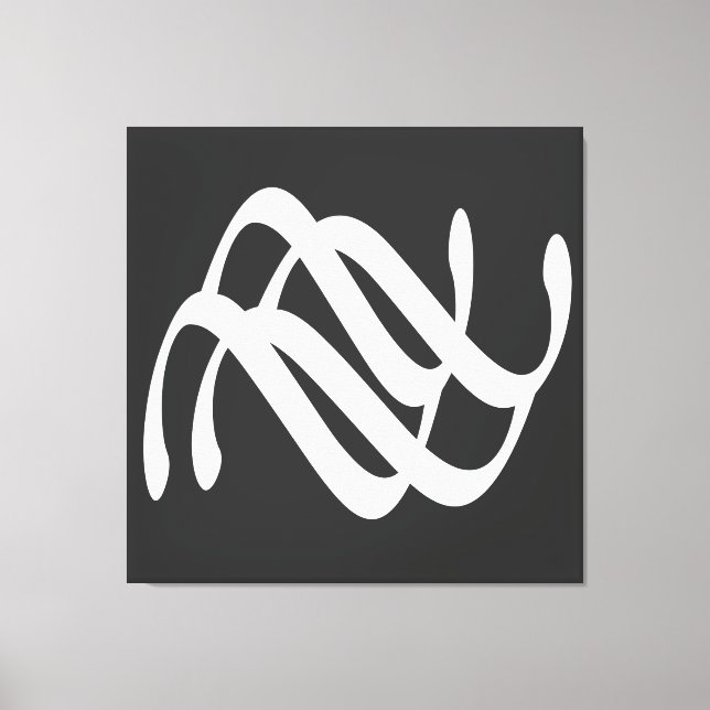 Minimalist Modern Black and White Abstract art Canvas Print (Front)