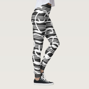 Minimalist Modern Black and White Abstract art Leggings