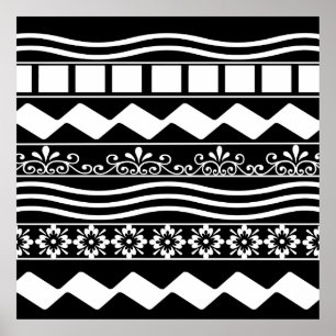 Minimalist Modern Black and White Abstract art Poster