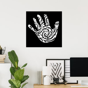Minimalist Modern Black and White Abstract art Poster