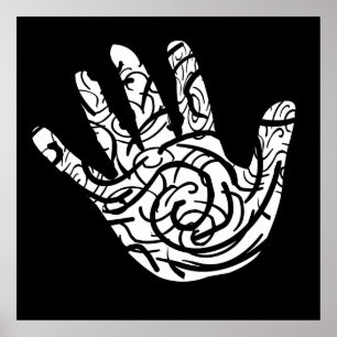 Minimalist Modern Black and White Abstract art Poster