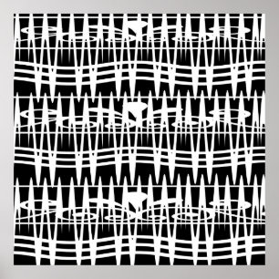 Minimalist Modern Black and White Abstract art Poster