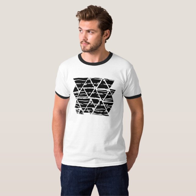 Minimalist Modern Black and White Abstract art T-Shirt (Front Full)