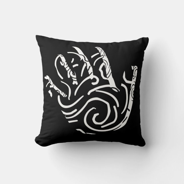 Minimalist Modern Black and White Abstract art Throw Pillow (Front)