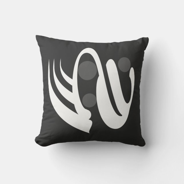 Minimalist Modern Black and White Abstract art Throw Pillow (Front)